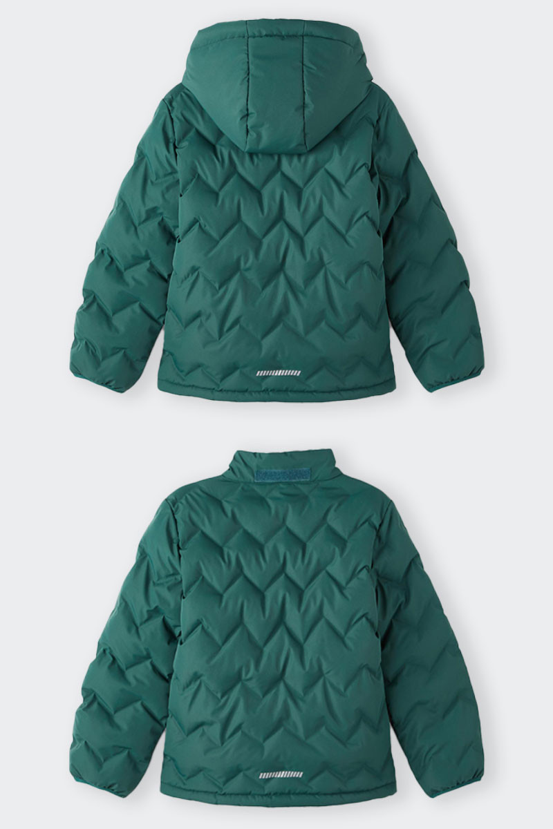 GREEN DOWN JACKET WITH REMOVABLE HOOD KIDS NAME IT 