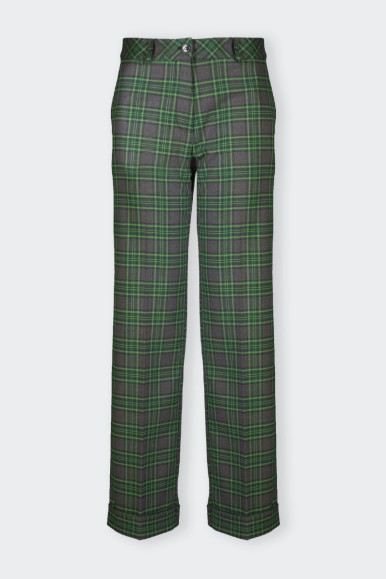 PLAID PATTERNED PALAZZO TROUSERS ROMEO GIGLI