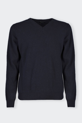 MAN BLUE SWEATER WITH V NECK ROMEO GIGLI