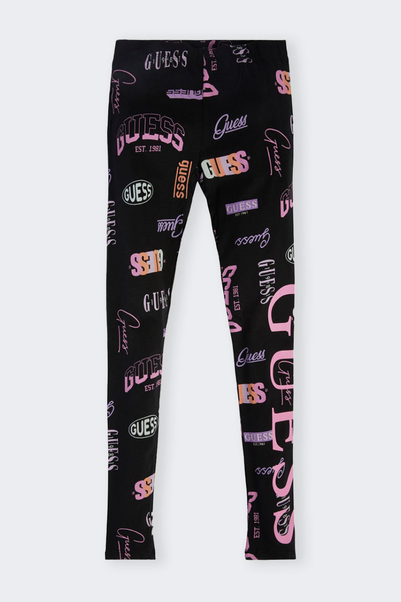 LEGGINGS NERI STAMPA ALL OVER GUESS
