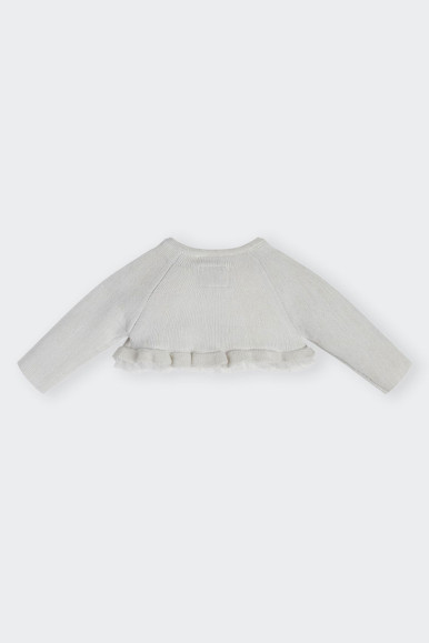 WHITE TULLE GUESS CARDIGAN