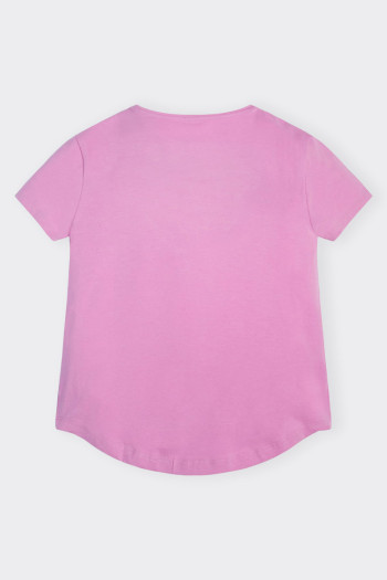 PINK T-SHIRT WITH GIRLS GUESS LOGO 