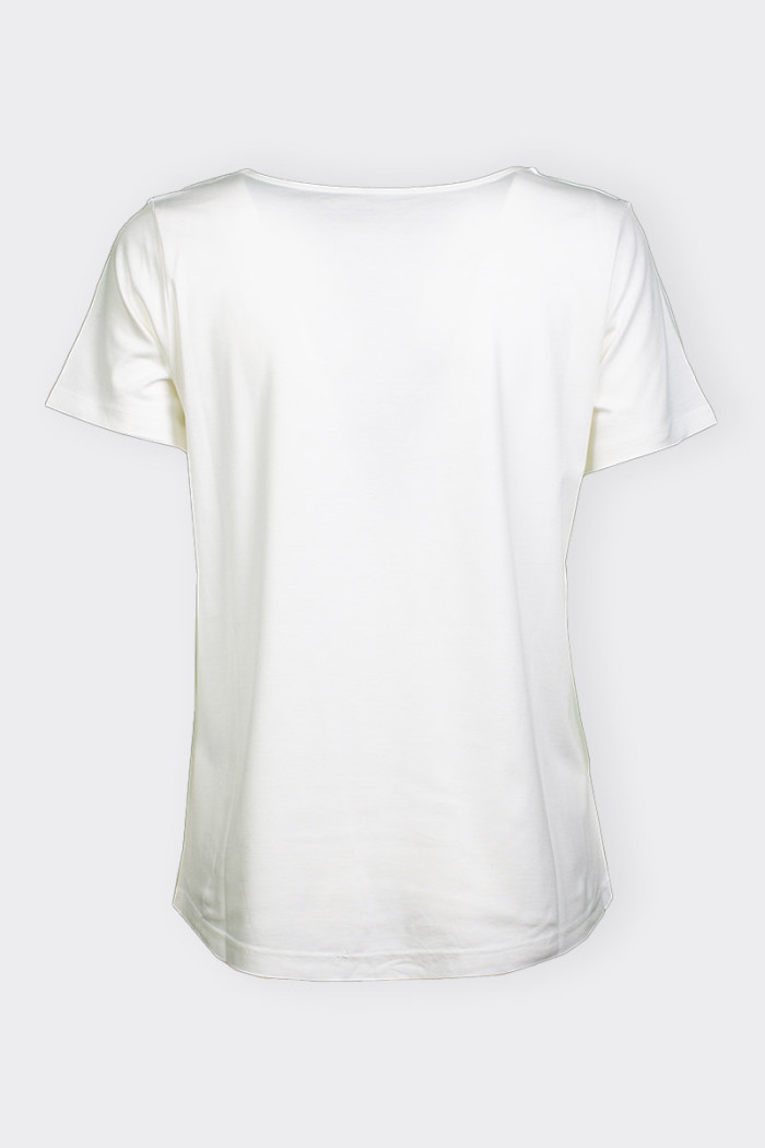 maglietta Romeo Gigli da donna a maniche corte dal fit morbido. Realizzata in tessuto tecnico leggero e confortevole. Presenta a
