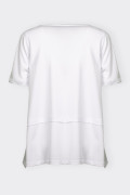 WHITE T-SHIRT WITH DOUBLE FLOUNCE ROMEO GIGLI 