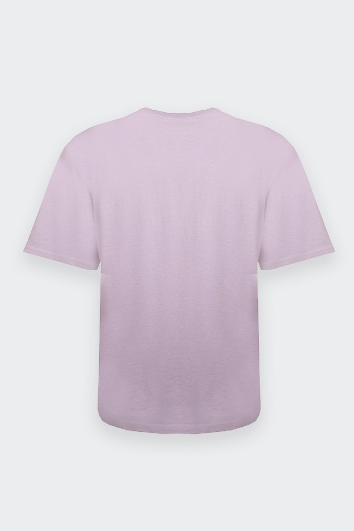 T-shirt lavanda da donna realizzata in 100% cotone. Caratterizzata dalla scritta logo ricamata sul fronte. Stile casual, perfett