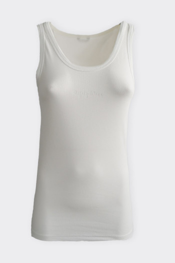 WHITE RIBBED TANK TOP BY REFRIGIWEAR 