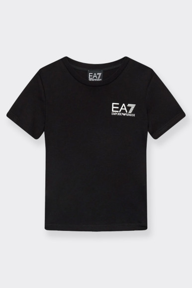 t-shirt with sleeves for child and boy made of fresh and soft cotton. Embellished with the EA7 logo, it perfectly matches the pa