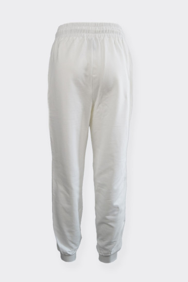 white women’s sweatpants made of cotton and brushed interior. Adjustable stretch waist coulise with drawcord, side pockets and m