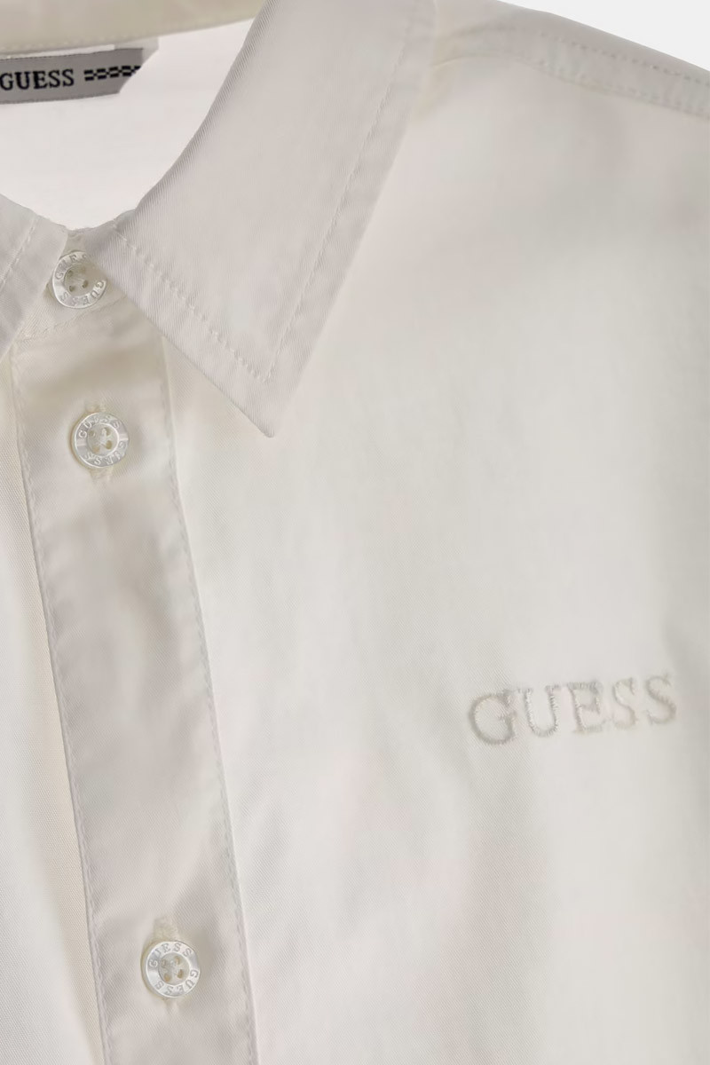 WHITE SHIRT WITH GUESS LOGO EMBROIDERY 