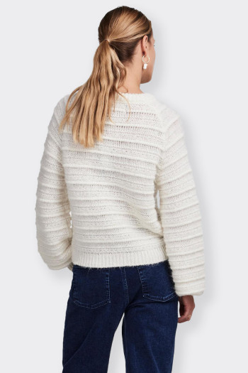 KNITTED PULLOVER WHITE PIECES 
