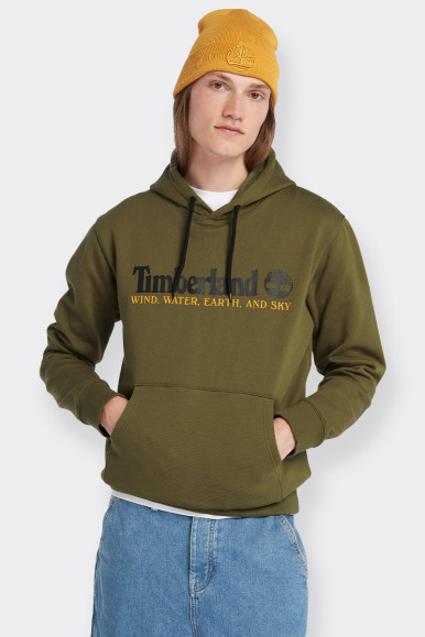 Men's hoodie with practical pouch pocket and printed tree logo. Ideal for your casual or urban look. Regular fit.