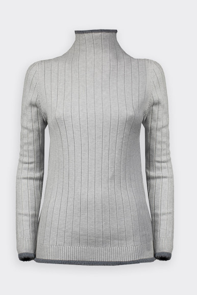 GRAY RIBBED TURTLENECK BY ROMEO GIGLI 