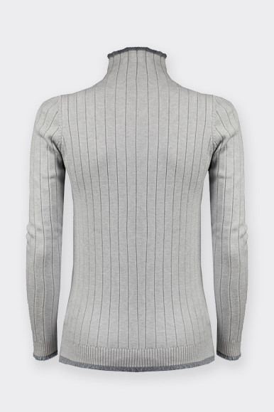 GRAY RIBBED TURTLENECK BY ROMEO GIGLI 