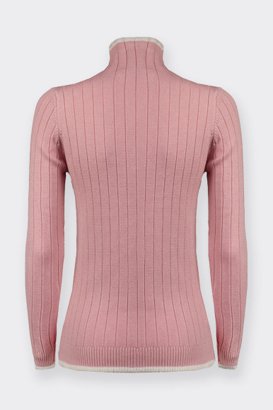 PINK RIBBED TURTLENECK BY ROMEO GIGLI 