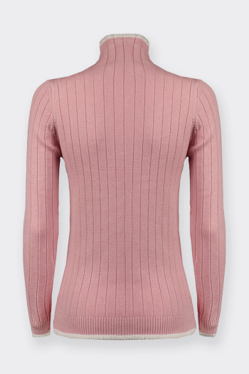 PINK RIBBED TURTLENECK BY ROMEO GIGLI 
