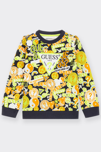 GUESS ALL OVER PRINT PATTERNED SWEATSHIRT 