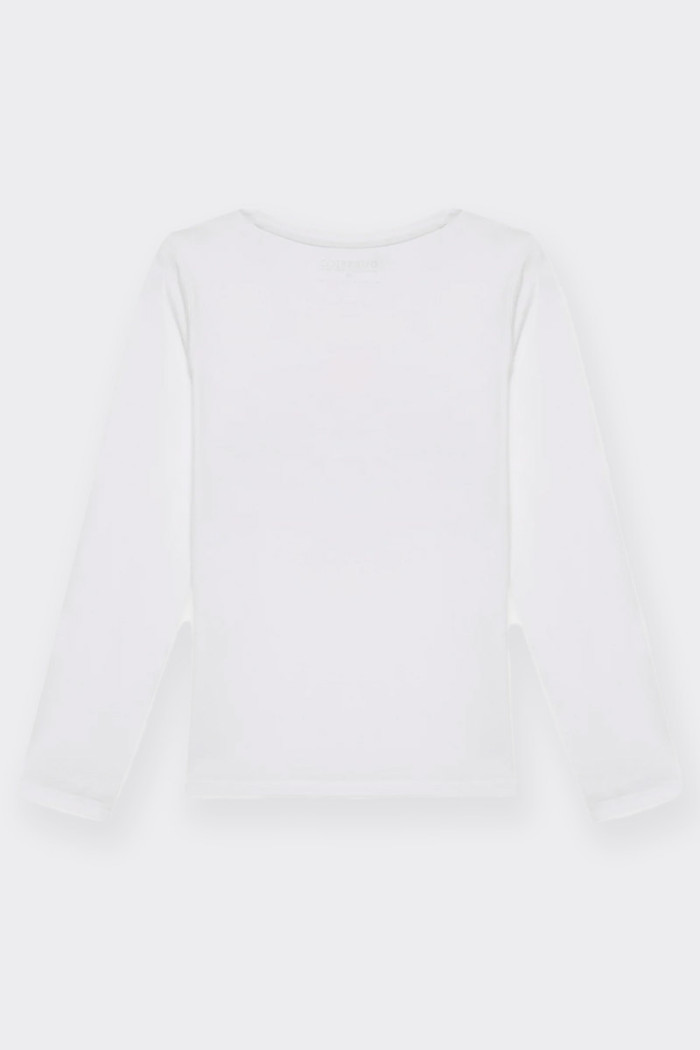 Guess WHITE POSITIVE LONG-SLEEVED T-SHIRT