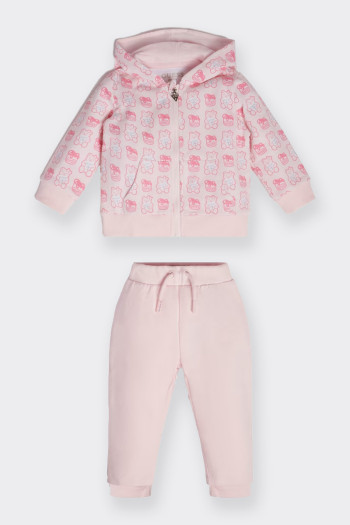 BABY PINK SWEATSHIRT AND TROUSERS SET GUESS 