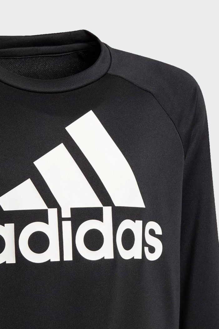 Adidas SPORTS JERSEY IN BLACK TECHNICAL FABRIC