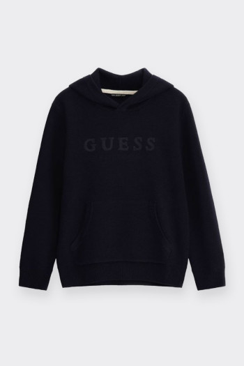 GUESS HOODED SWEATSHIRT WITH POUCH POCKET 