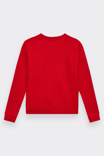 SWEATSHIRT WITH RHINESTONE AND RED TEXTURE GUESS 
