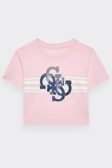Guess T-SHIRT WITH 4G LOGO PRINT PINK