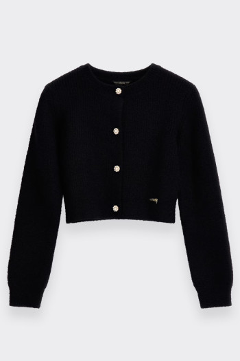 CARDIGAN WITH JEWELLED BUTTONS BLACK GUESS 