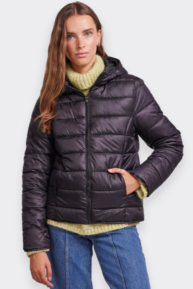 Pieces HALF-WEIGHT DOWN JACKET WITH HOOD BLACK