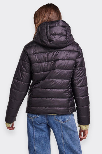 HALF-WEIGHT DOWN JACKET WITH HOOD BLACK PIECES 